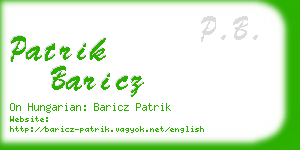 patrik baricz business card